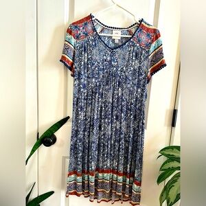 Knox Rose Blue Boho Mini Dress